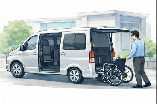 ⑤お迎え日時と場所でタクシーが到着するまでお待ちください - 株式会社ブリッジメイト