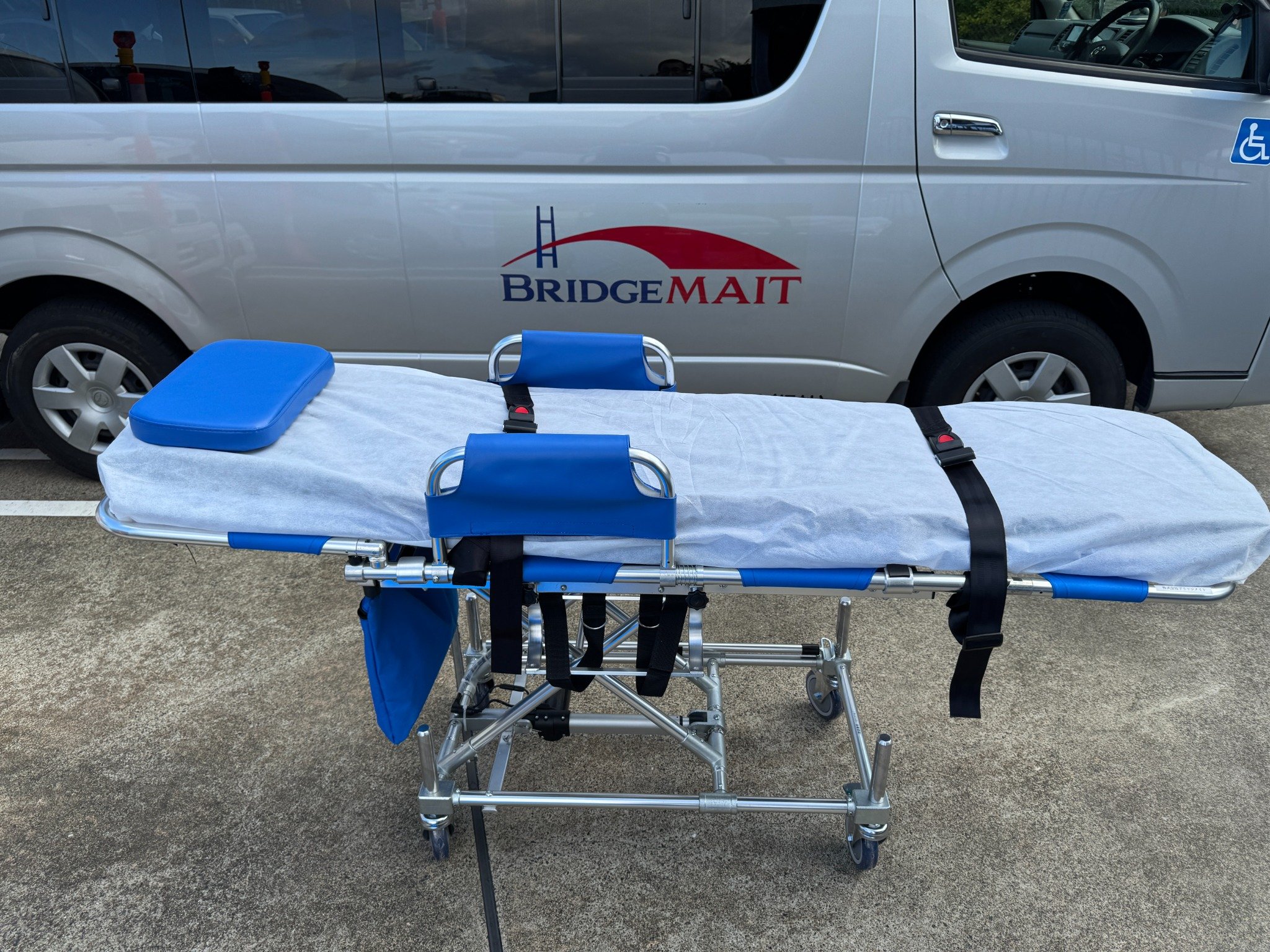 Wheelchair and stretcher accessible taxi vehicle in Yokohama